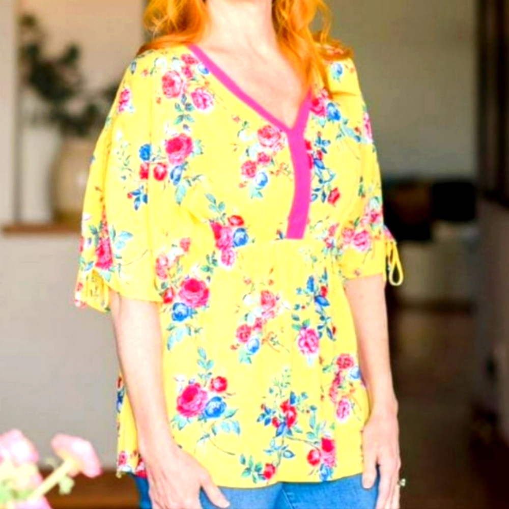 The Pioneer Woman Yellow Floral Blouse